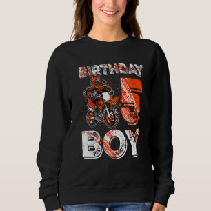Kids Dirt Bike 5th Birthday  Dirtbike Motorcycle   Sweatshirt