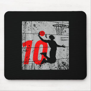 Kids Distressed 12 Year Old 12th Basketball Birthd Mouse Mat