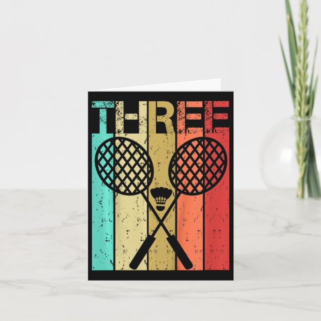 Kids Dminton 3 Birthday Boy Girl Dminton 3 Year Ol Card (Front)