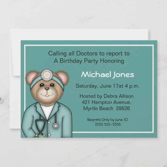 Kids Doctor Invitations (Front)