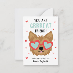 Kids Dog Valentine's Day Cards for School