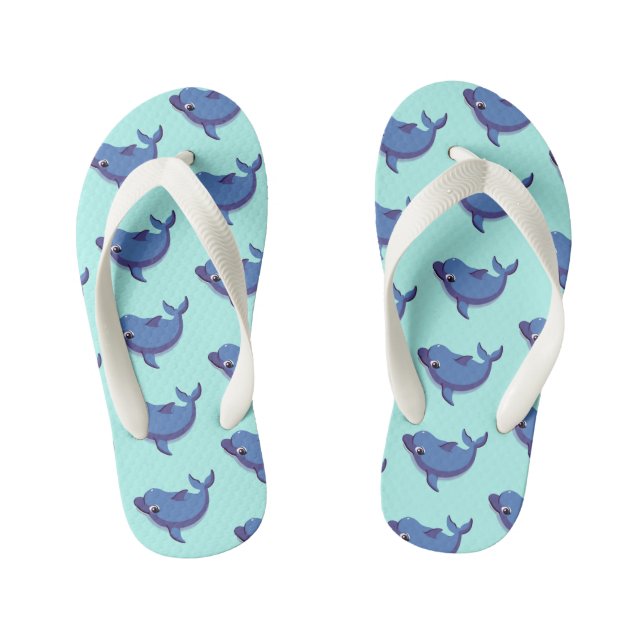 Kids Dolphin Flip Flops (Footbed)