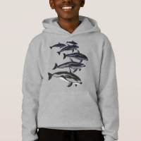 Kids Dolphin Hoodie White Sided Dolphin Sweatshirt