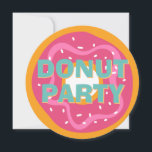 Kids Doughnut Party Girl Birthday Invitation<br><div class="desc">Kids doughnut birthday party invitations,  editable with any age and custom text. Design with bold and fun bright pink and aqua blue colours ideal to celebrate a girl's special day with her friends.</div>