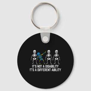 Kids Down Syndrome Awareness Skeleton Dab Not Disa Key Ring