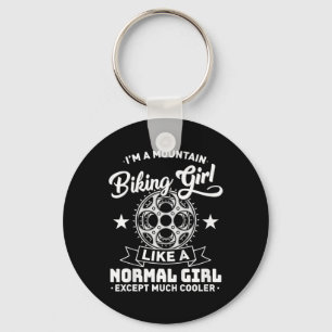 Kids Downhill Biker Girl - Mountain Biking Girl - Key Ring