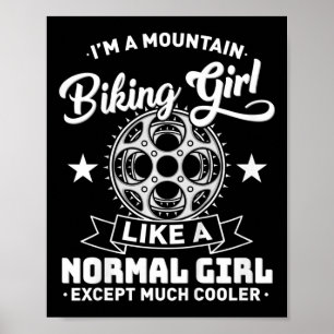 Kids Downhill Biker Girl - Mountain Biking Girl - Poster
