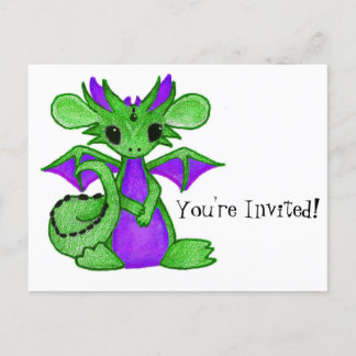 Kid's Dragon Invitation Postcard