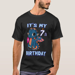 Kids Dragon Kids Kids 7th Birthday Boys Girls 7 Ye T-Shirt
