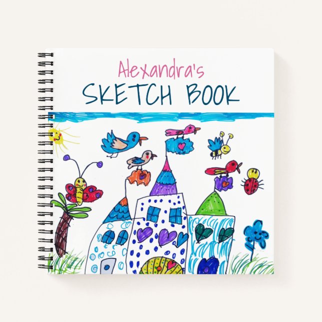 Kid's Drawing , Colourful Castle Sketch Book (Front)