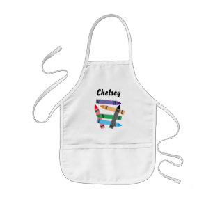 Kid's drawing crayons apron for arts and crafts