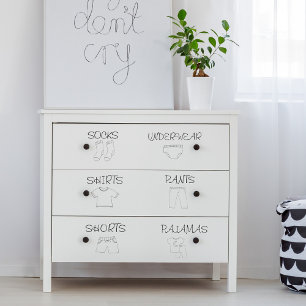Kids Dresser Labels Set for Clothing Organisation