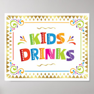 KIDS DRINKS Fiesta Party Sign Print