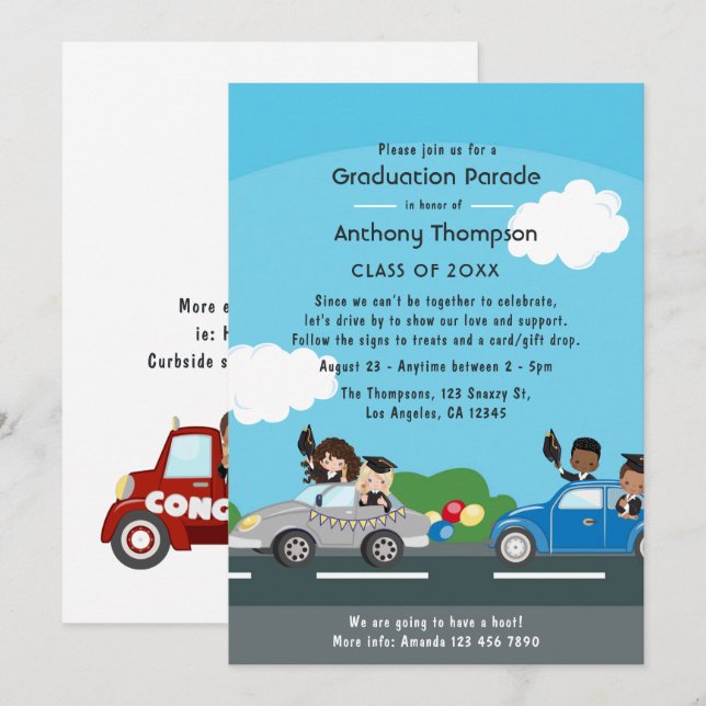 Kids Drive By Graduation Party Invitation (Front/Back)