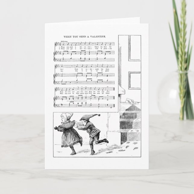 Kids Drop Off Valentines Song Holiday Card (Front)