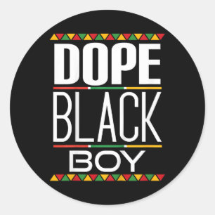 Kids Drug Black Boy Black History Month Classic Round Sticker