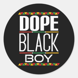 Kids Drug Black Boy Black History Month Classic Round Sticker
