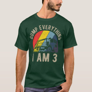 Kids Dump Everything Im 3 - Boy 3rd Birthday Trash T-Shirt