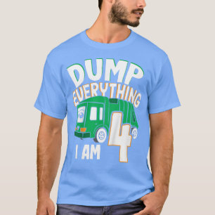 Kids Dump Everything Im 4 - Boy 4th Birthday Trash T-Shirt