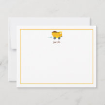 Kids Dump Truck Flat Note Card