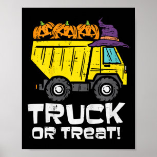 Kids Dump Truck Or Treat Halloween Costume Toddler Poster