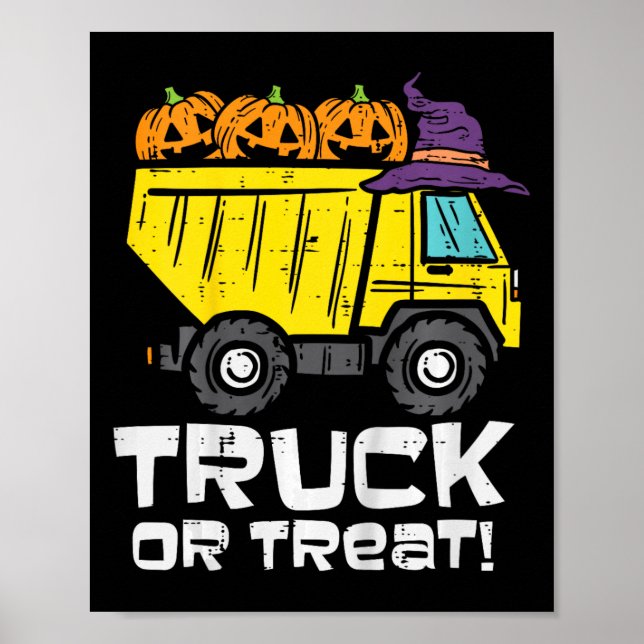 Kids Dump Truck Or Treat Halloween Costume Toddler Poster (Front)