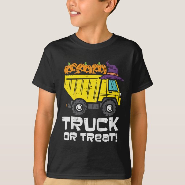 Kids Dump Truck Or Treat Halloween Costume Toddler T-Shirt (Front)