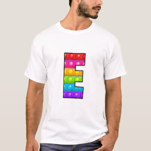 Kids E Cutest Capital Letter E Alphabet Funny Popp T-Shirt