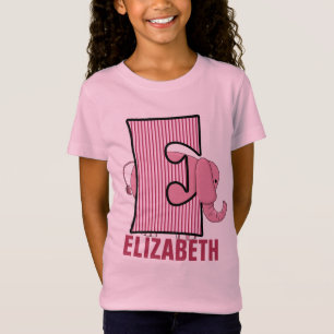 Kids "E" Monogram   Pink Elephant   Striped T-Shirt