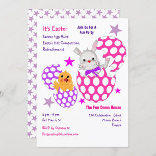 Kids Easter 2018 Fun Egg Hunt Party Invites