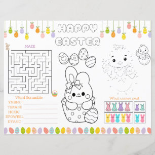Kids Easter Activities Placemat