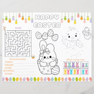 Kids Easter Activities Placemat