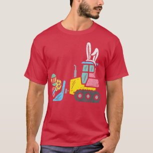 Kids Easter Bulldozer Bunny Eggs Cute Truck Boys K T-Shirt