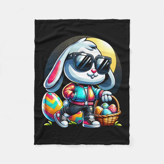 Kids Easter Bunny Boys  Fleece Blanket (Front)