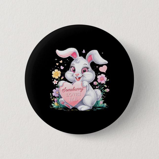 Kids Easter Bunny Rabbit Pastel Design Springtime  6 Cm Round Badge (Front)