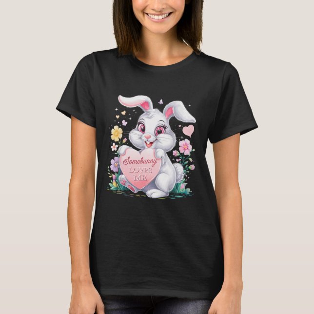 Kids Easter Bunny Rabbit Pastel Design Springtime  T-Shirt (Front)