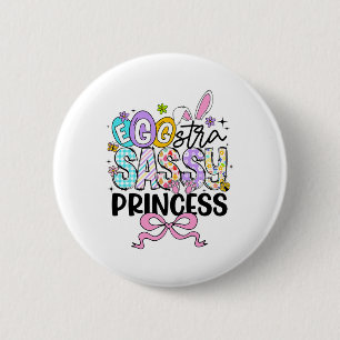 Kids Easter Day Egg-stra Sy Princess Girl Rabbit E 6 Cm Round Badge