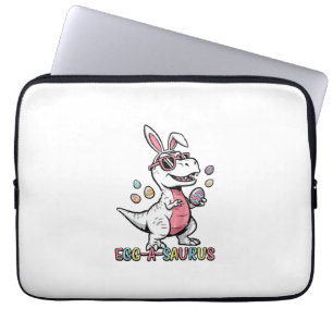 Kids Easter Dino Bunny Egg A Saurus Trex Bunny Boy Laptop Sleeve