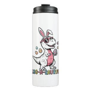 Kids Easter Dino Bunny Egg A Saurus Trex Bunny Boy Thermal Tumbler