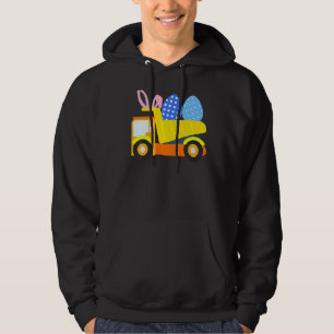 Kids Easter Egg Construction Truck Bunny Toddler B Hoodie