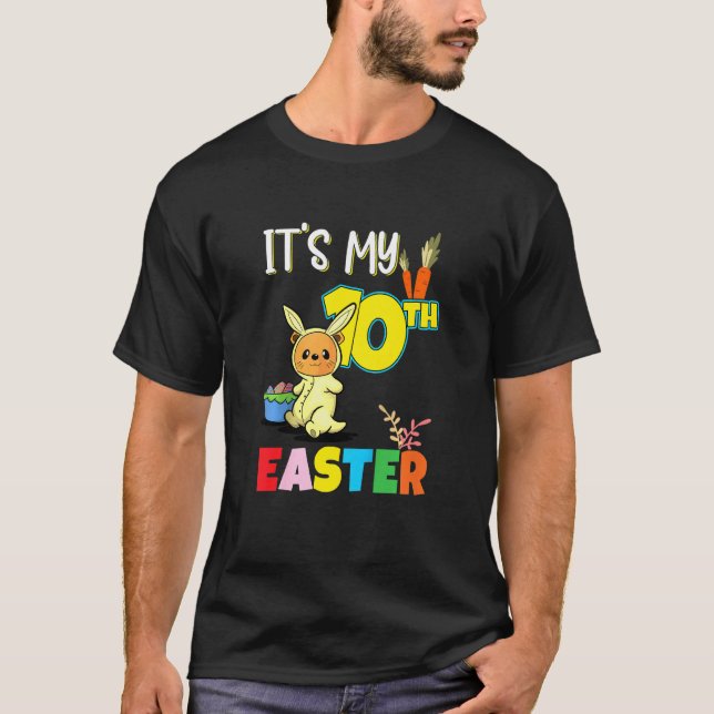 Kids Easter Egg Hunt 10th Birthday Cute Easter Ott T-Shirt (Front)