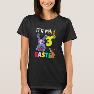 Kids Easter Egg Hunt 3rd Birthday Cute Easter Cat T-Shirt