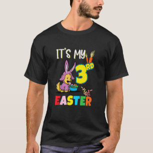 Kids Easter Egg Hunt 3rd Birthday Cute Easter Dog T-Shirt