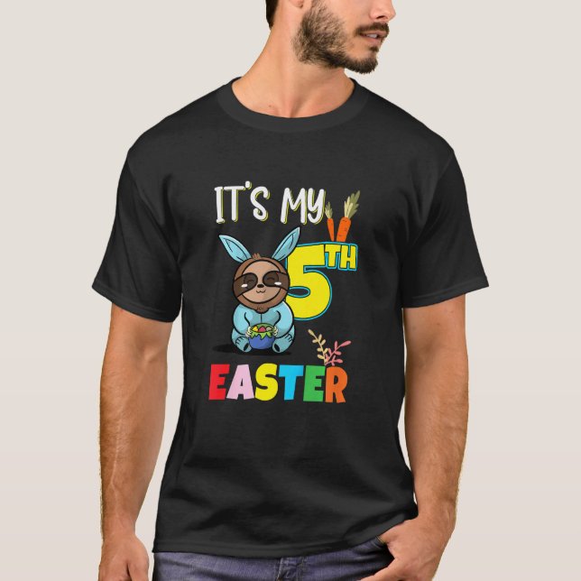 Kids Easter Egg Hunt 5th Birthday Cute Easter Slot T-Shirt (Front)