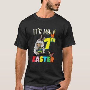 Kids Easter Egg Hunt 7th Birthday Cute Easter Shee T-Shirt