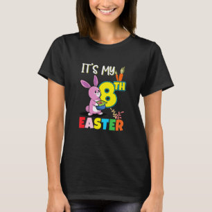 Kids Easter Egg Hunt 8th Birthday Cute Easter Bunn T-Shirt