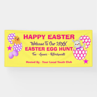 Kids Easter Egg Hunt Fun Colourful Banner