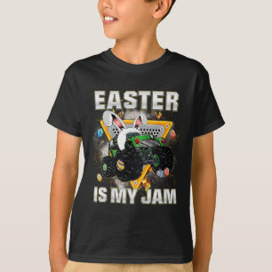 Kids Easter Is My Jam Monster Truck Bunny Boys Tod T-Shirt