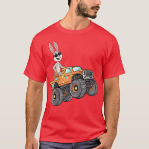 Kids Easter Rabbit Riding Monster Truck Funny Boys T-Shirt