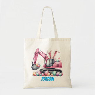 Kids Easter Tote Bag – Construction Truck & Eggs